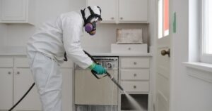Meth residue removal and professional cleaning in a contaminated kitchen