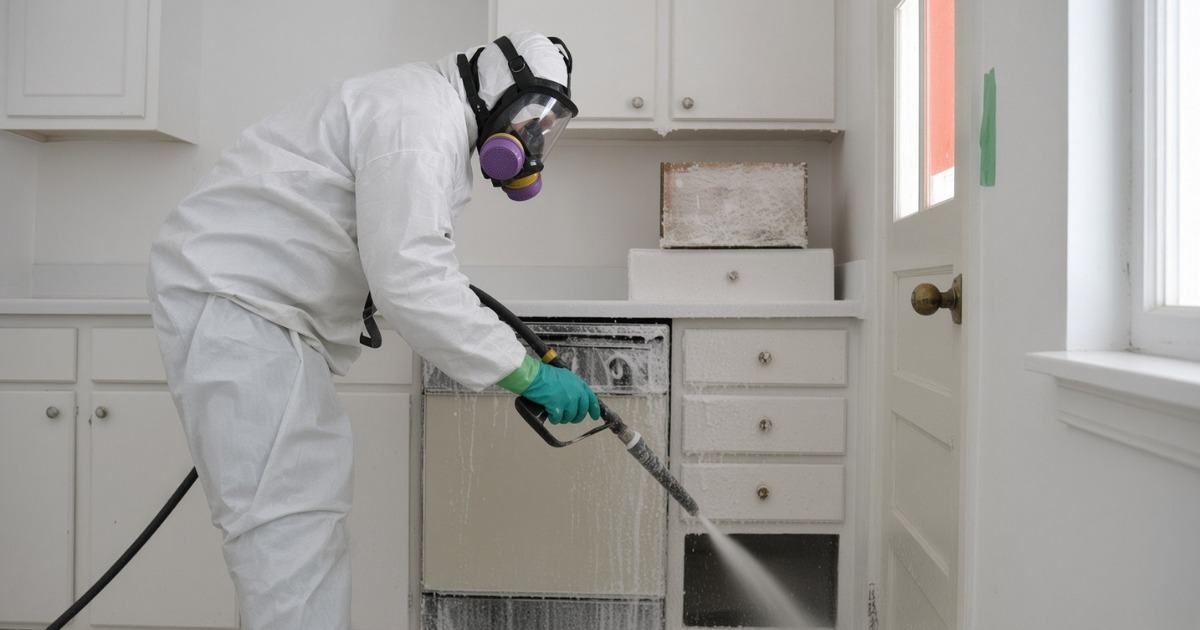 Meth residue removal and professional cleaning in a contaminated kitchen